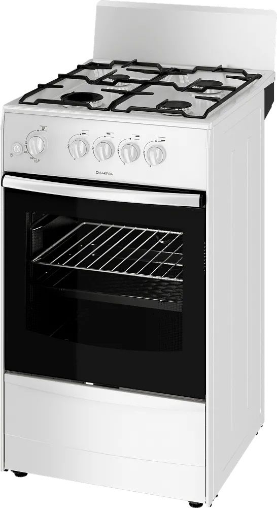 Плита газовая DARINA 1A GM341 005 W (реш.сталь,без крышки), белый