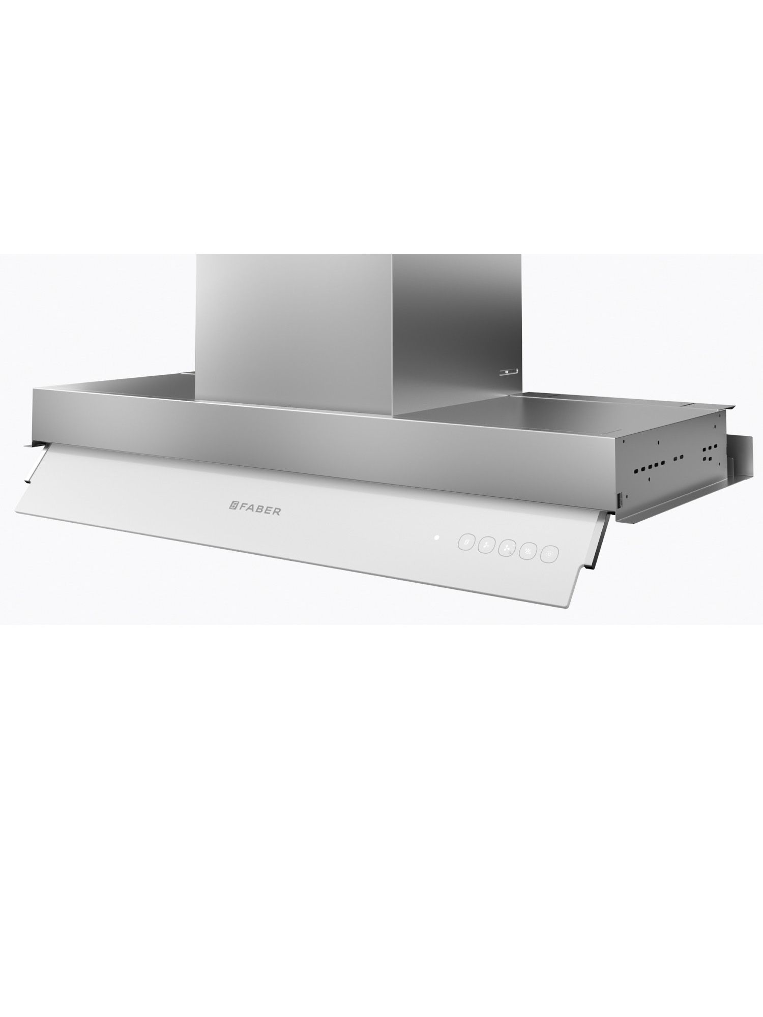Вытяжка встраиваемая Faber In-Nova Zero Drip Plus A60, нержавеющая сталь/белое стекло
