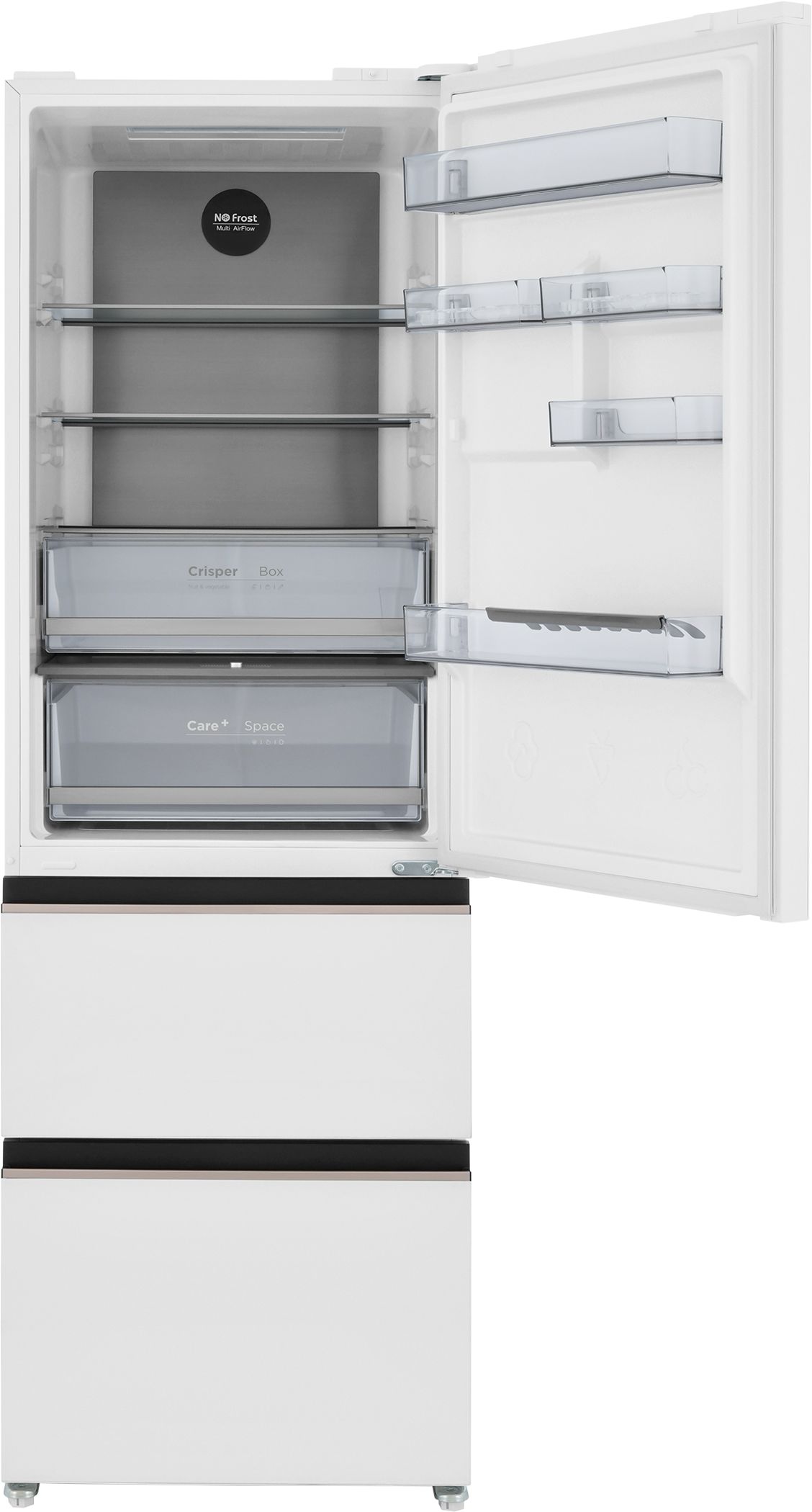 Холодильник ZUGEL ZRFD362W, белое стекло