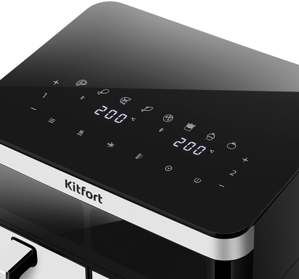 Аэрогриль Kitfort КТ-8110, черный/серебристый
