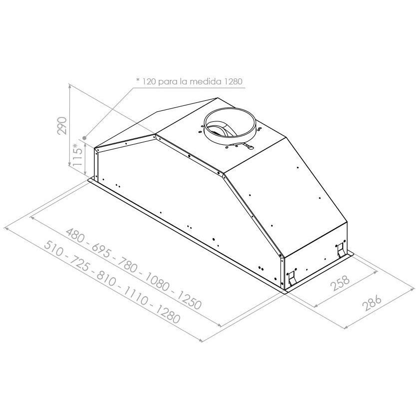 Вытяжка встраиваемая PANDO GTI/510NE V1050 ECO SEC PLUS