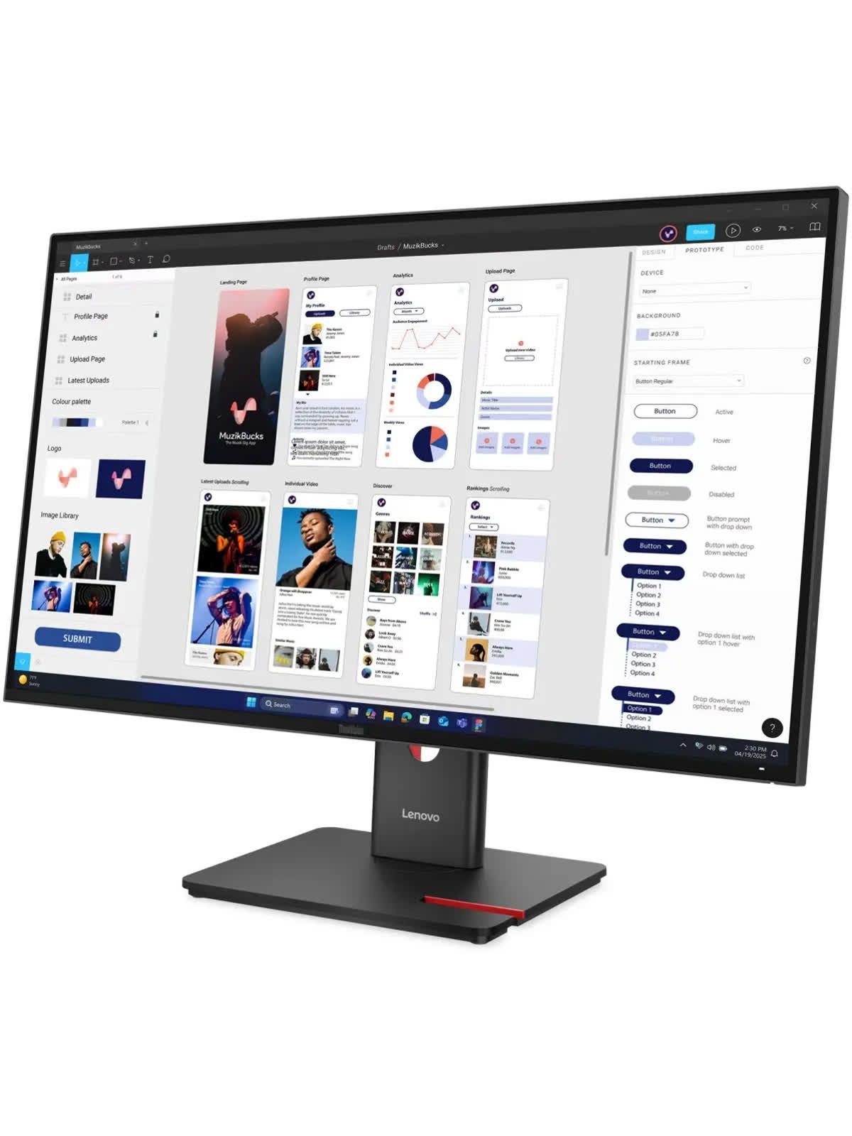 Монитор Lenovo T32UD-40 (64B0GAR1CB), черный