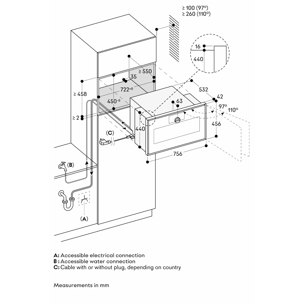 Духовой шкаф электрический с паром Gaggenau GS481120, нержавеющая сталь