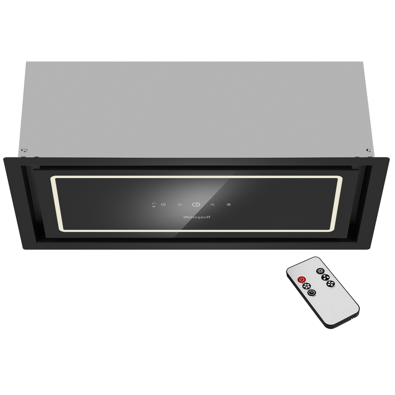 Вытяжка встраиваемая Weissgauff Quadra 600 Touch Black Glass
