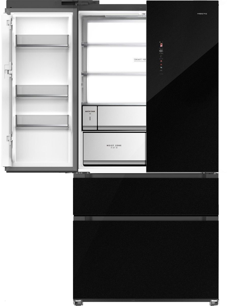 Холодильник HIBERG i-RFF 705 GB, черное мерцающее стекло