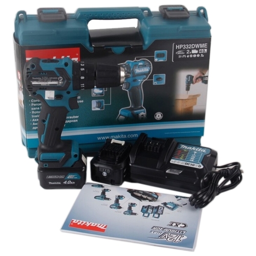 Дрель-шуруповерт аккумуляторная Makita HP332DWME (кейс, с 2 АКБ и ЗУ)