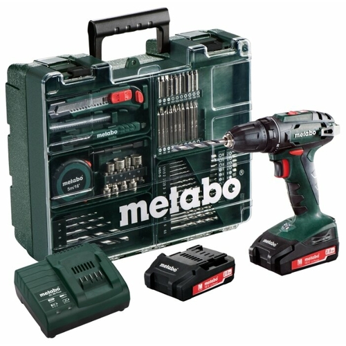 Дрель-шуруповерт аккумуляторная Metabo BS 18 Set, арт. 602207880 (кейс, с 2 АКБ и ЗУ)